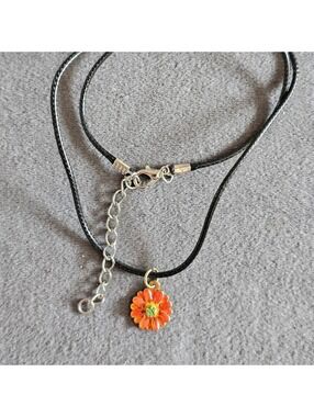 Orange Daisy Necklace